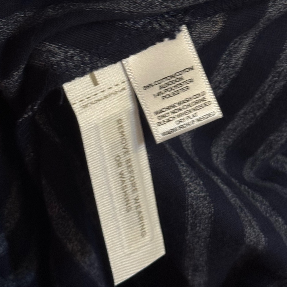 Loft Maxi Skirt Navy Stripe Drawstring Cotton Blend XXS NEW WITH TAG - Picture 6 of 8